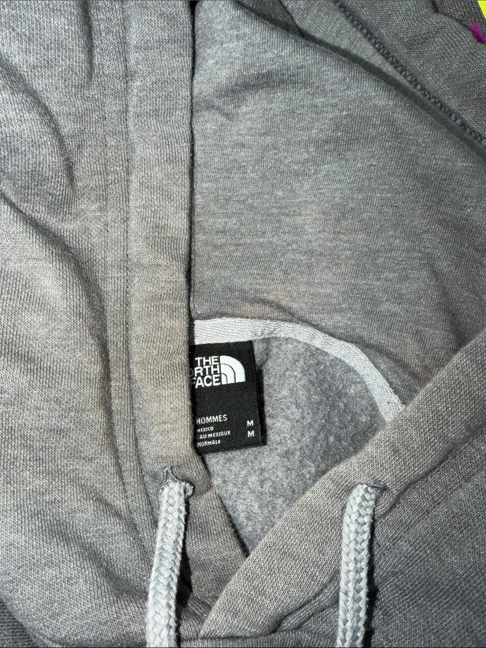 The North Face Gray Hooded Pullover with Pink Logo Patch